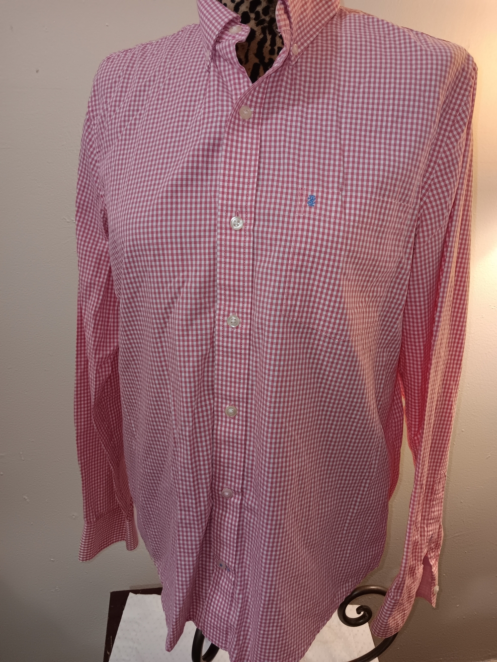 Men's Pink Gingham Button-Down Shirt